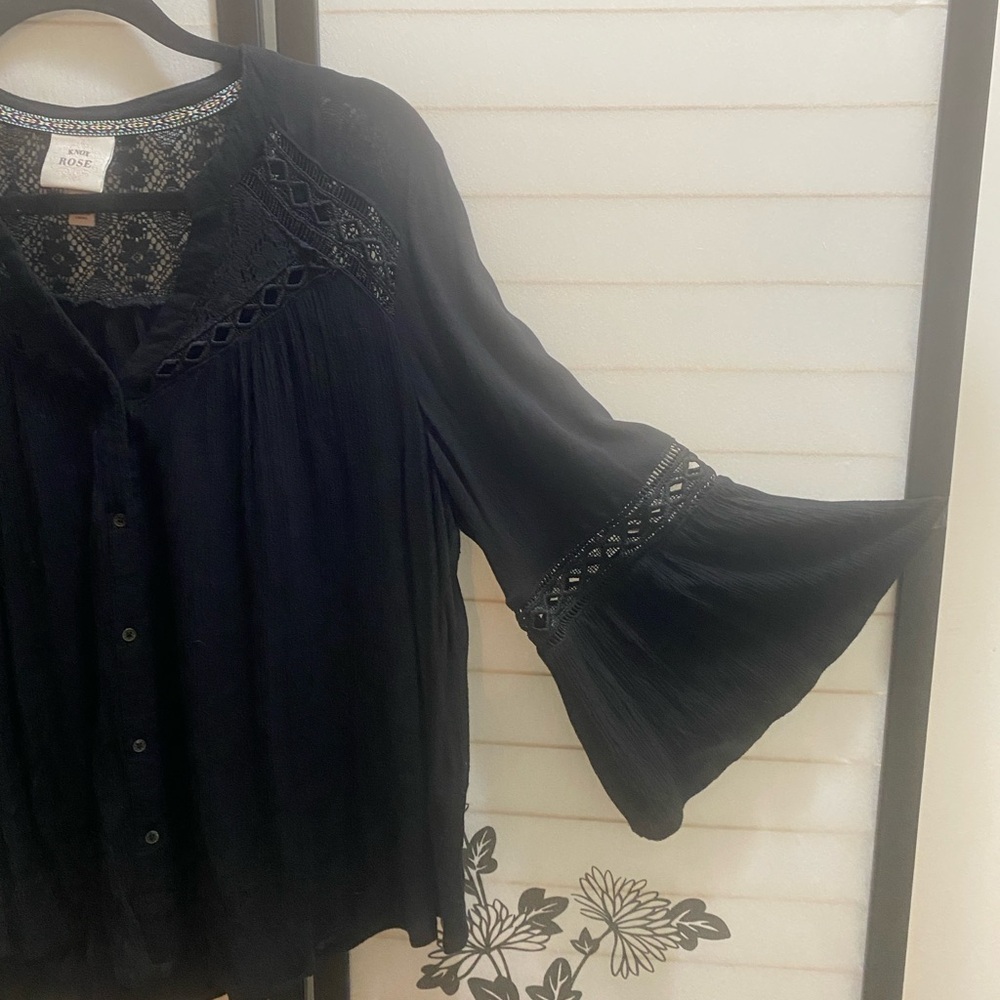 Knox Rose Boho Whimsygoth Top Lot 3 Embroidered Kimono Blouses M/L - Picture 3 of 13